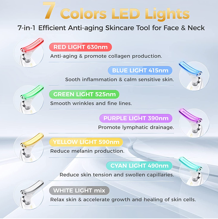 7 Color Neck Face Massager Neck Beauty Instrument